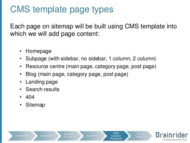 website content template