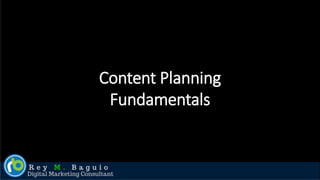 Content Planning
Fundamentals
 