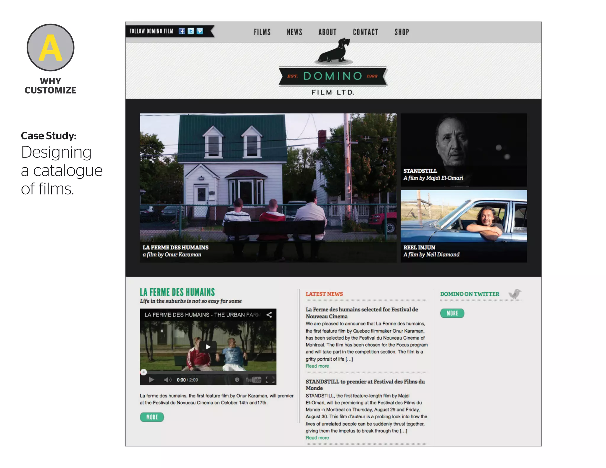 A
why
Customize

Case Study:

Designing
a catalogue
of films.

 