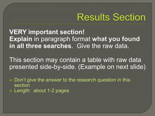 Content required in the research project paper | PPTX