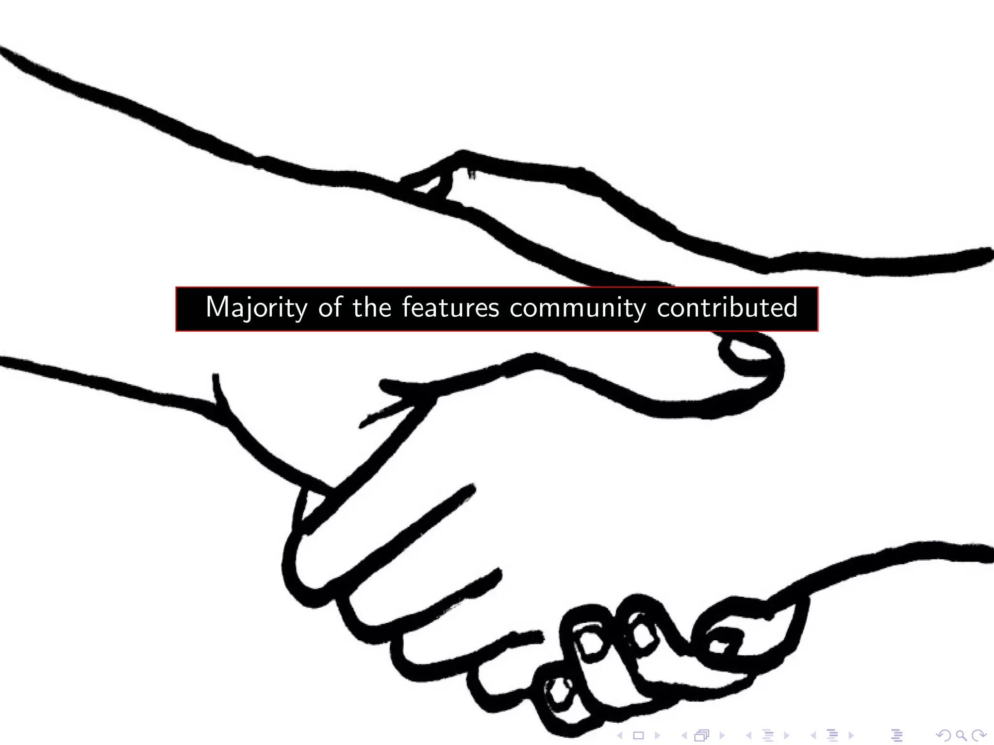Majority of the features community contributed
 