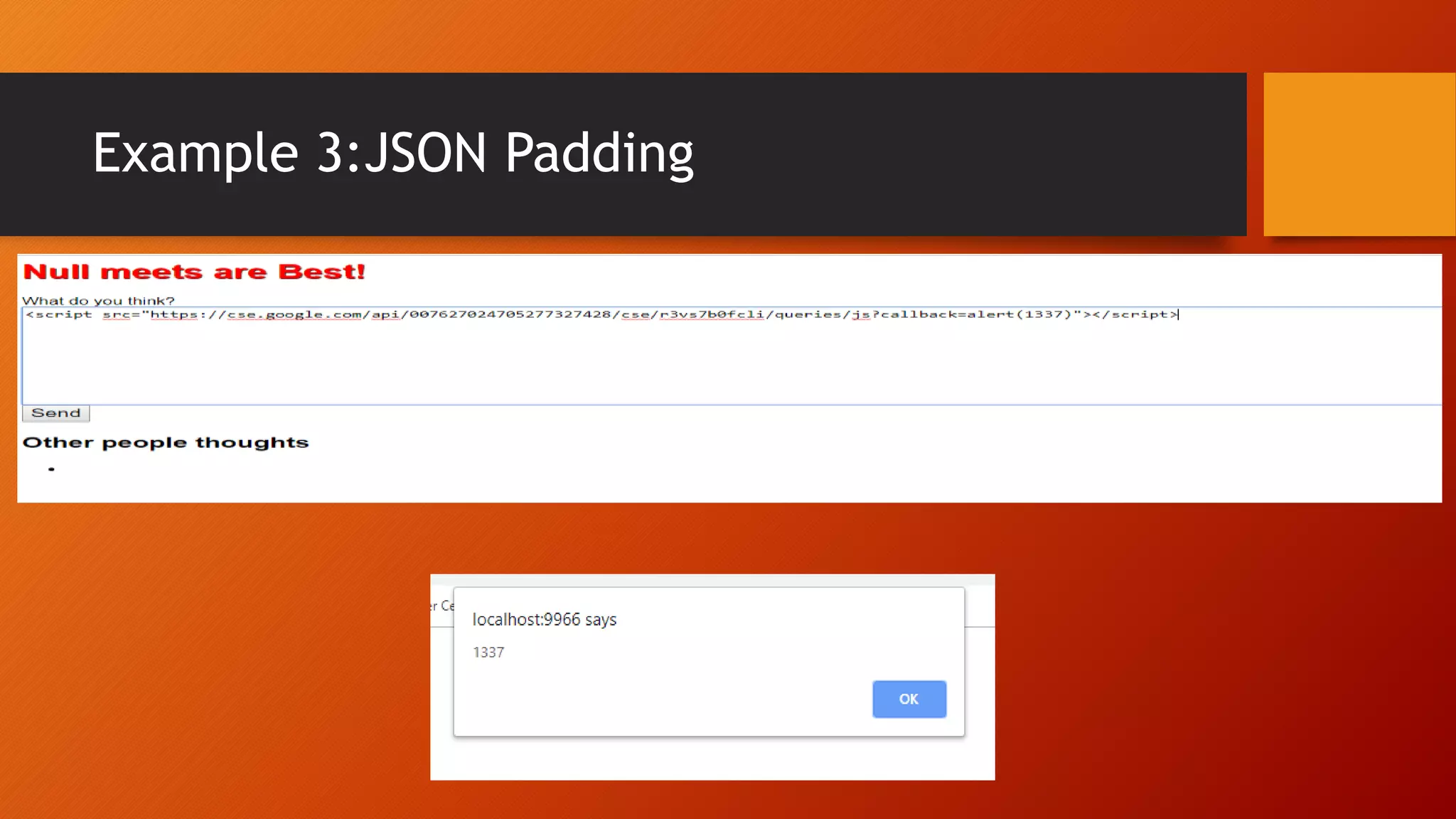 Example 3:JSON Padding
 