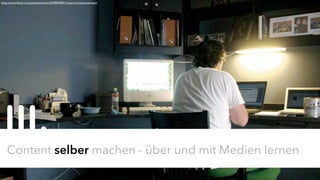 JProf. Dr. Mandy Rohs | TU Kaiserslautern | Fachgebiet Pädagogik | Juniorprofessur für Pädagogik mit Schwerpunkt Schulentwicklung | 20
http://www.ﬂickr.com/photos/ishane/2478049891/sizes/o/in/photostream/
Content selber machen - über und mit Medien lernen
III.
 