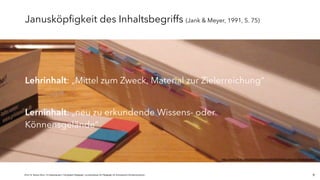 JProf. Dr. Mandy Rohs | TU Kaiserslautern | Fachgebiet Pädagogik | Juniorprofessur für Pädagogik mit Schwerpunkt Schulentwicklung | 9
http://www.flickr.com/photos/depone/63690548/sizes/o/in/photostream/
Janusköpfigkeit des Inhaltsbegriffs (Jank & Meyer, 1991, S. 75)
Lehrinhalt: „Mittel zum Zweck, Material zur Zielerreichung“
Lerninhalt: „neu zu erkundende Wissens- oder
Könnensgelände“
 