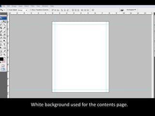 White background used for the contents page.
 