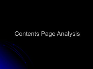 Contents Page Analysis 