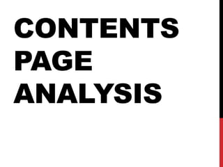 CONTENTS
PAGE
ANALYSIS
 