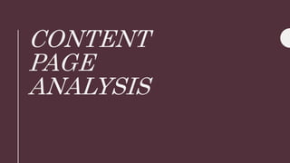 CONTENT
PAGE
ANALYSIS
 