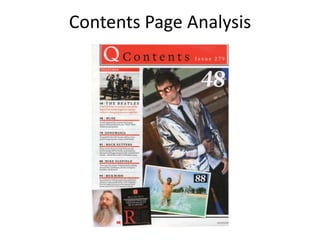 Contents Page Analysis 
 