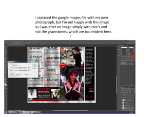 I replaced the google images file with my own
photograph, but I’m not happy with this image
as I was after an image simply with tree’s and
not the gravestones, which are too evident here.
 