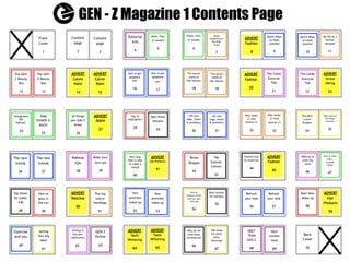 GEN - Z Magazine 1 Contents Page
 