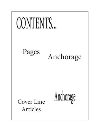 Contents page mock ups