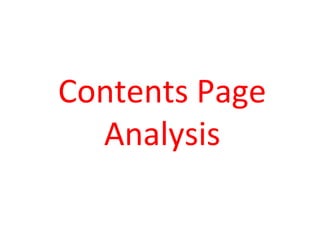 Contents Page
  Analysis
 