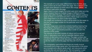 This example of a cover page differentiates from the first page,
there is more use of colour within this page. This is don...