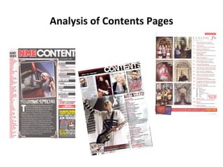 Analysis of Contents Pages 