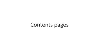 Contents pages
 