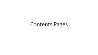 Contents Pages
 