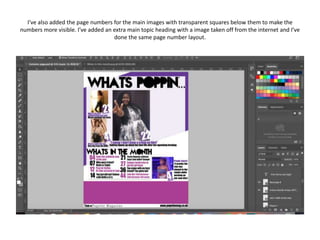 I’ve also added the page numbers for the main images with transparent squares below them to make the
numbers more visible. I’ve added an extra main topic heading with a image taken off from the internet and I’ve
done the same page number layout.
 