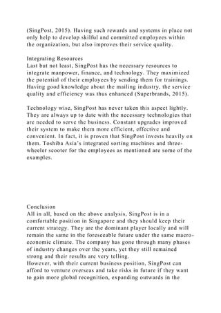 Singpost Letter Example CONTENTSPGEXECUTIVE SUMMARY1COMPANY BACKGROUND.docx