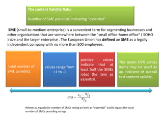 Content &statistical validity | PPSX
