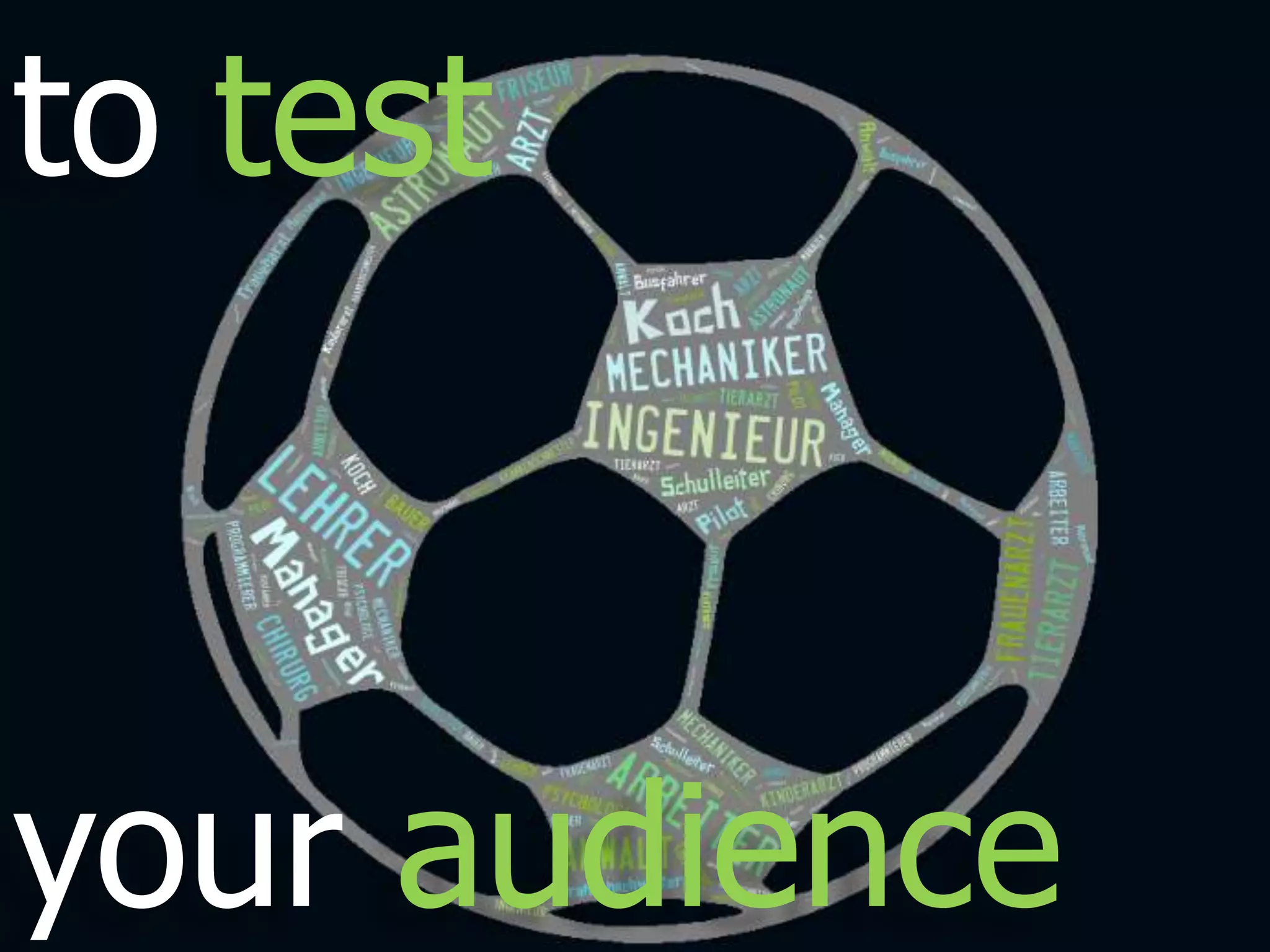 to test
your audience