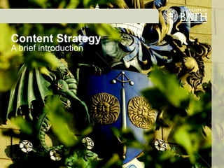 Content Strategy A brief introduction Jenni Taylor 7 June 2011 