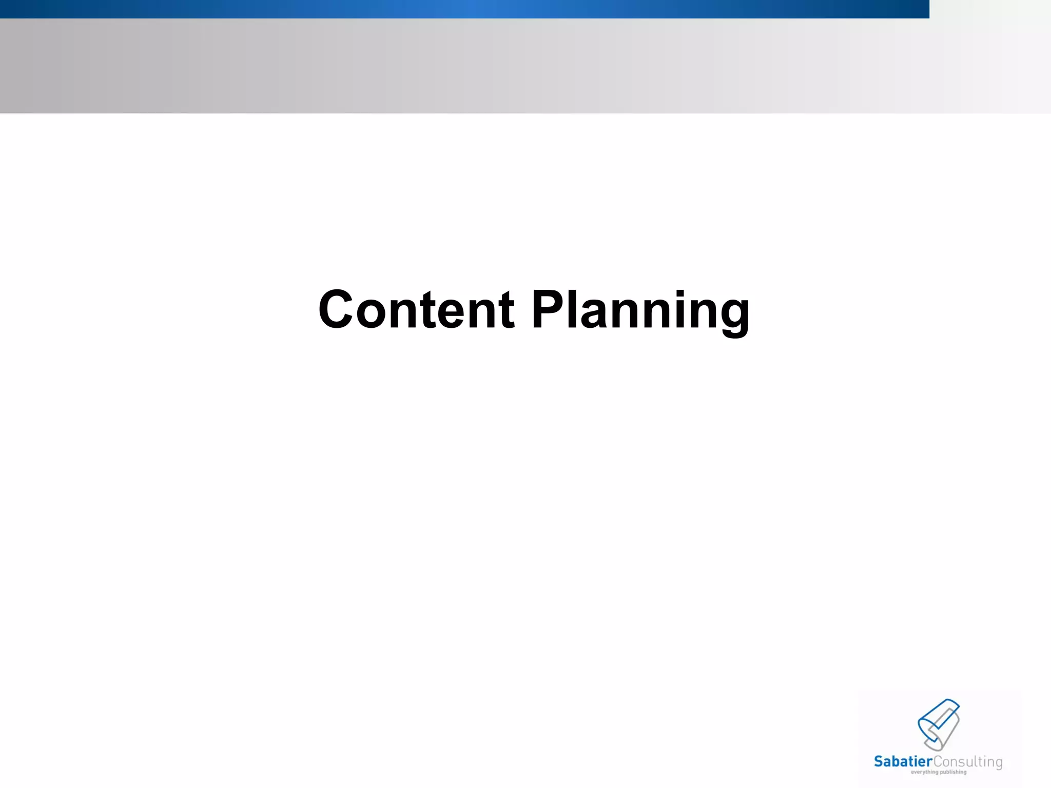 Content Planning 