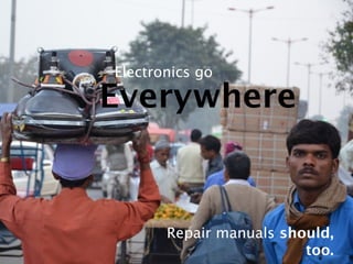 Electronics go

Everywhere


       Repair manuals should,
                         too.
 