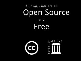 Our manuals are all

Open Source
       and

    Free
 