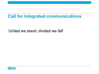 INTEGRATED
COMMUNICATION MANAGEMENT



   Unified content strategy
 