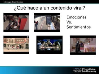 ¿Qué hace a un contenido viral? 
Emociones 
Vs. 
Sentimientos 
 