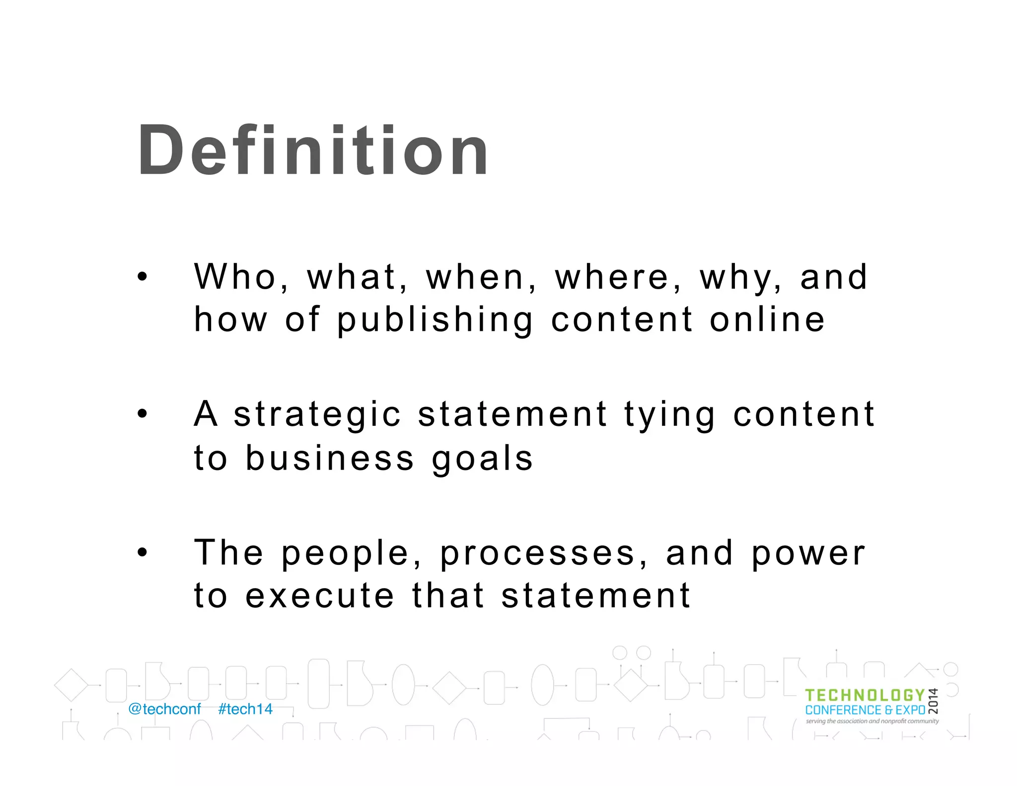 Content is…
Event
Product
Class
Program
Research
 