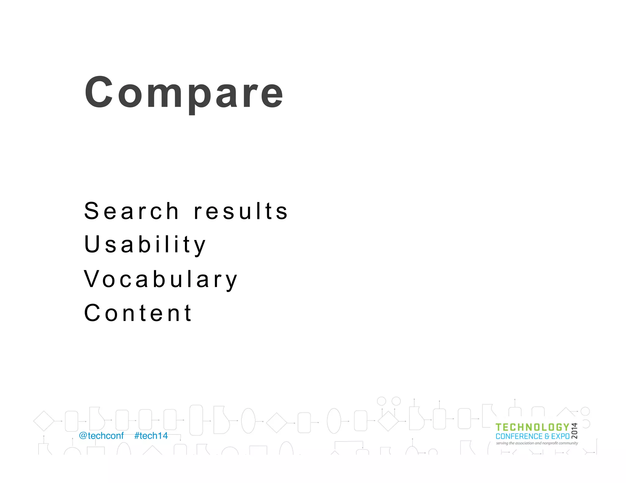 Create a strategy
statement
< O r g a n i z a t i o n > o f f e r s _ _ _ _ _ _ _ , _ _ _ _ _ _ _
c o n t e n t t h a t h e l p s t h e m _ _ _ _ _ _ _ _ _ _ _ _ _
a n d _ _ _ _ _ _ _ _ _ _ _ _ _ b y m a k i n g _ _ _ _ _ _ _ _
f e e l _ _ _ _ _ _ _ , _ _ _ _ _ _ _ , a n d _ _ _ _ _ _ _ ,
a n d c o n v i n c i n g t h e m t o _ _ _ _ _ _ _ _ _ _ _ _ _
a n d _ _ _ _ _ _ _ _ _ _ _ _ _ .
adjec8ve	
   adjec8ve	
  
accomplish	
  goal	
  
accomplish	
  goal	
   audience	
  
adjec8ve	
   adjec8ve	
  adjec8ve	
  
take	
  desired	
  ac8on	
  
Example	
  
VillageReach	
  oﬀers	
  educa-onal	
  but	
  warm,	
  human	
  content	
  that	
  helps	
  them	
  increase	
  
dona-ons	
  and	
  raise	
  awareness	
  by	
  making	
  ins-tu-onal	
  donors	
  feel	
  commi6ed,	
  
capable,	
  and	
  needed,	
  and	
  convincing	
  them	
  to	
  give	
  annually	
  and	
  show	
  public	
  support.	
  
take	
  desired	
  ac8on	
  
 