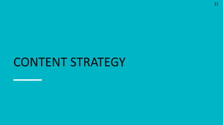 11
CONTENT STRATEGY
 