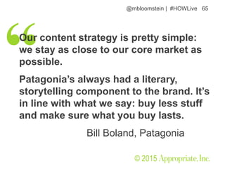 Content strategy for Slow Experiences at HowLive15
