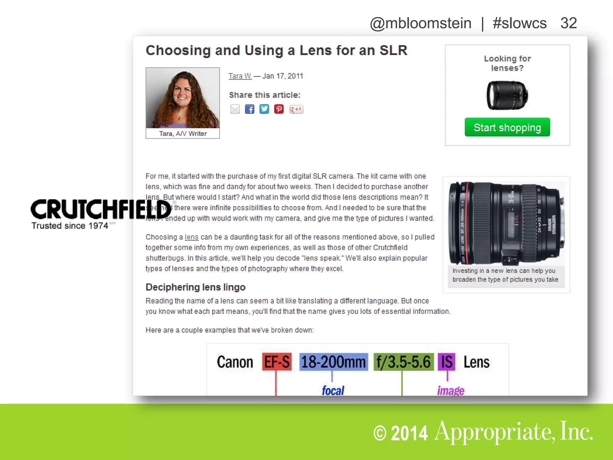 @mbloomstein | #slowcs 32
© 2014
 