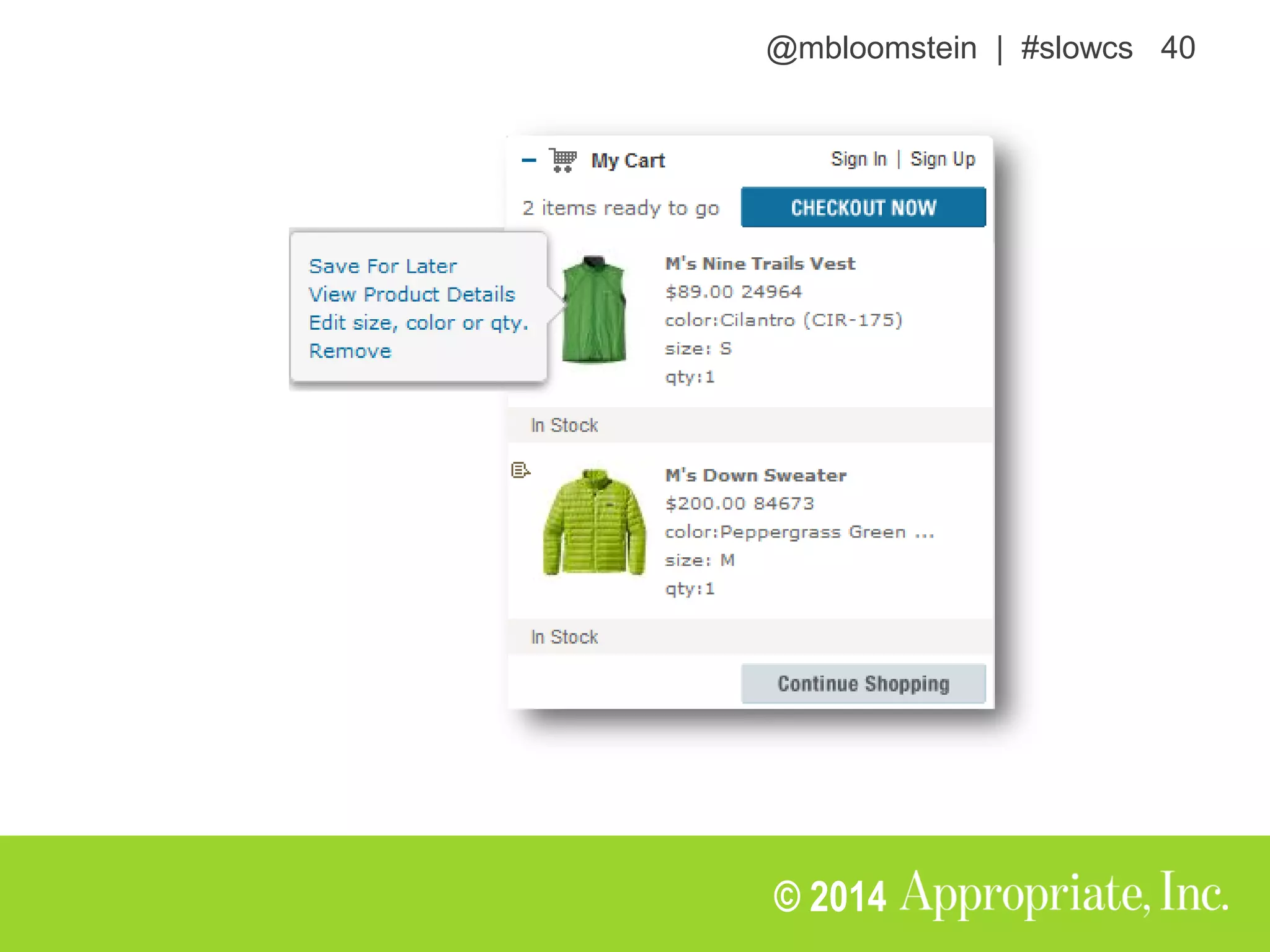 @mbloomstein | #slowcs 40
© 2014
 