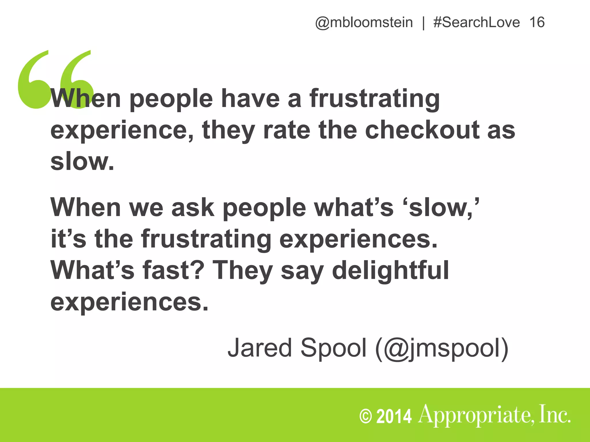 Content strategy for Slow Experiences at SearchLove | PPT