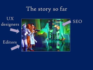 The story so farUX designersSEOEditors