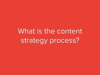What is the content
strategy process?
 