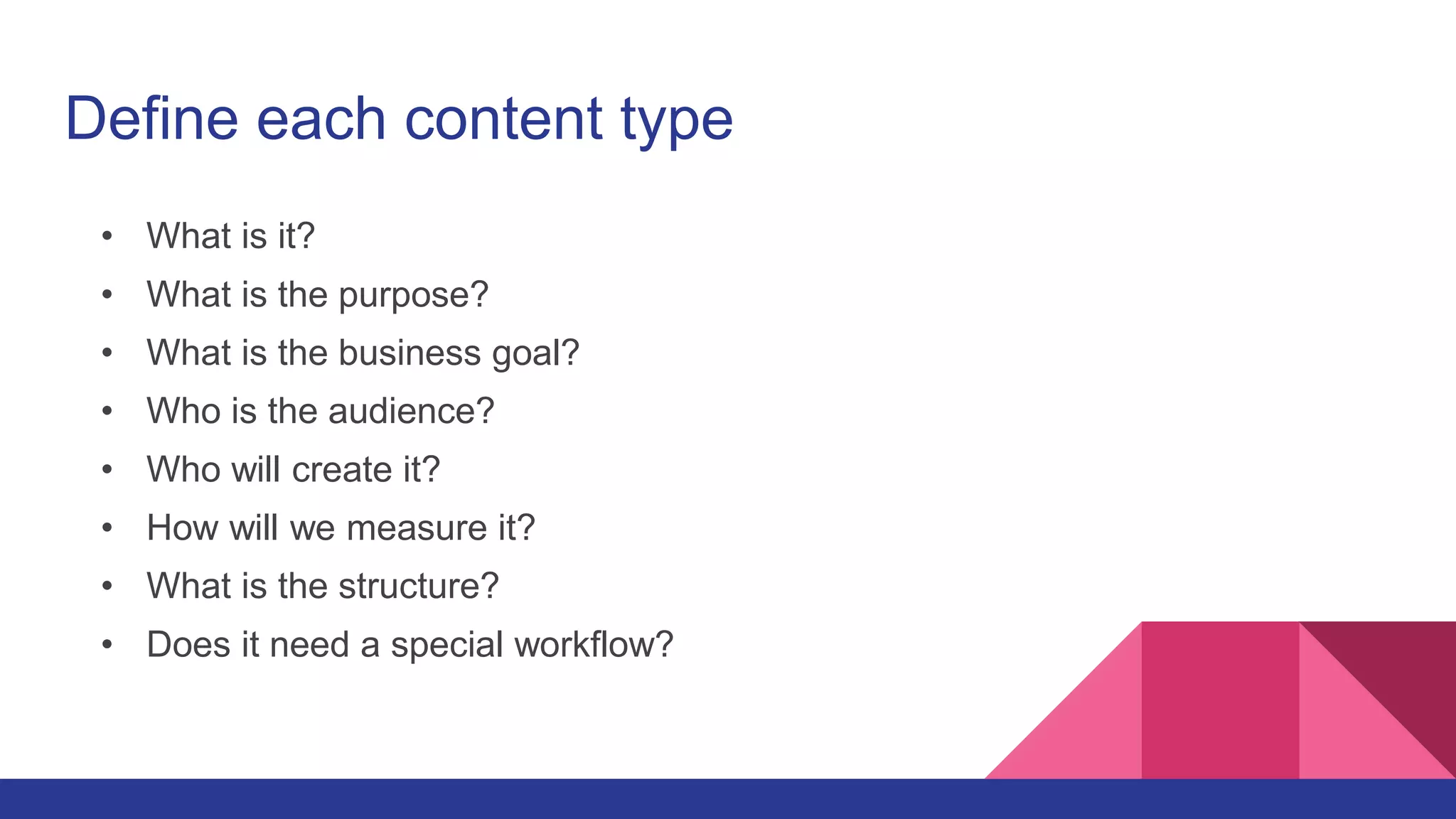 Building a content strategy with content types | PPT