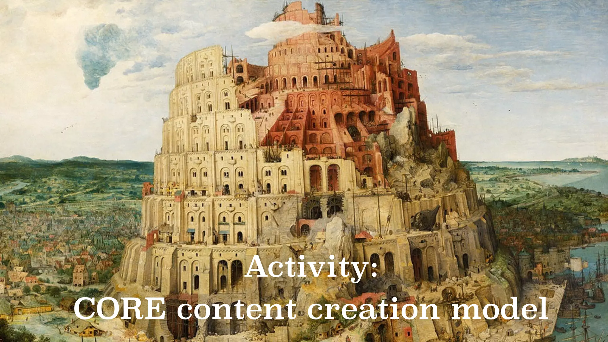 Activity:
CORE content creation model
 
