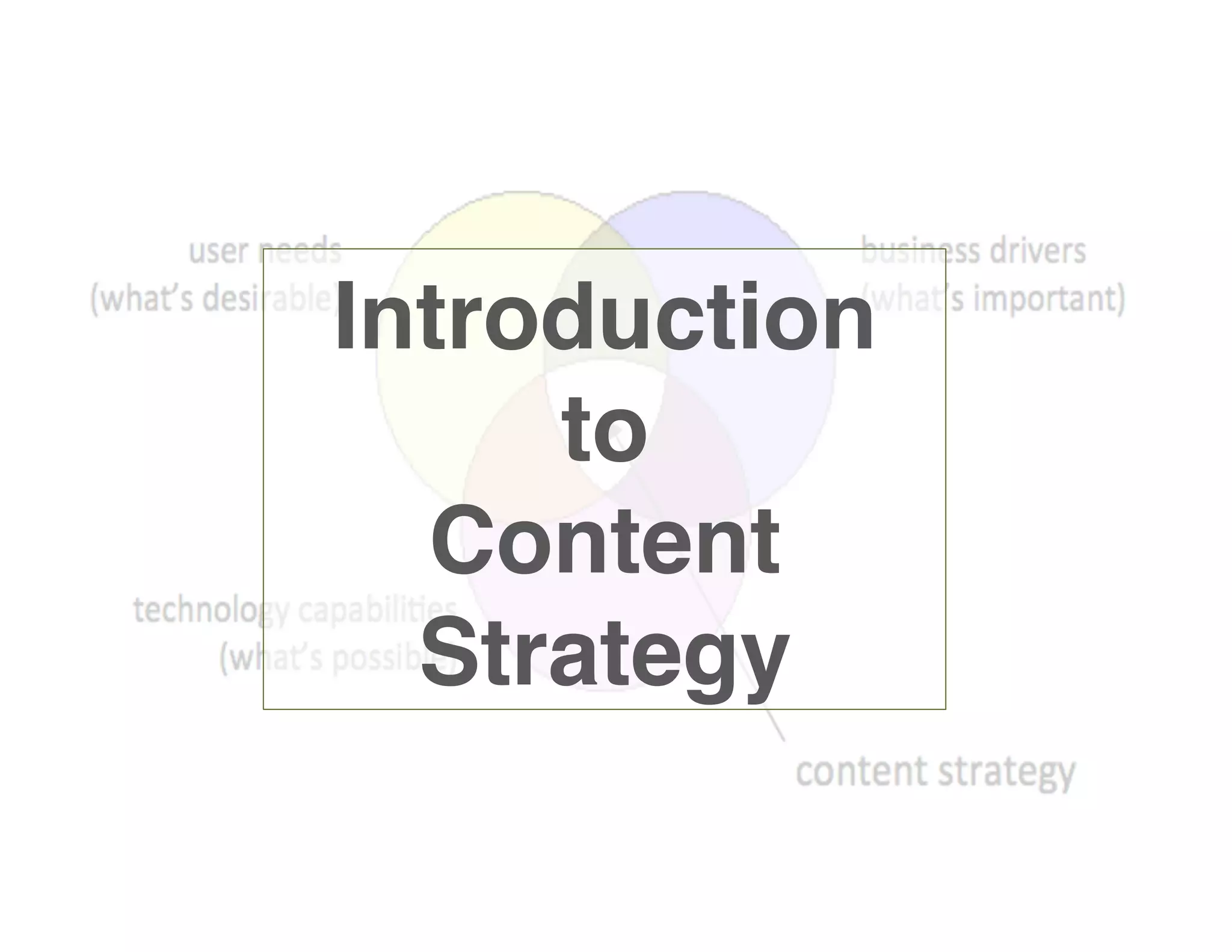 Introduction  
to  
Content
Strategy
 