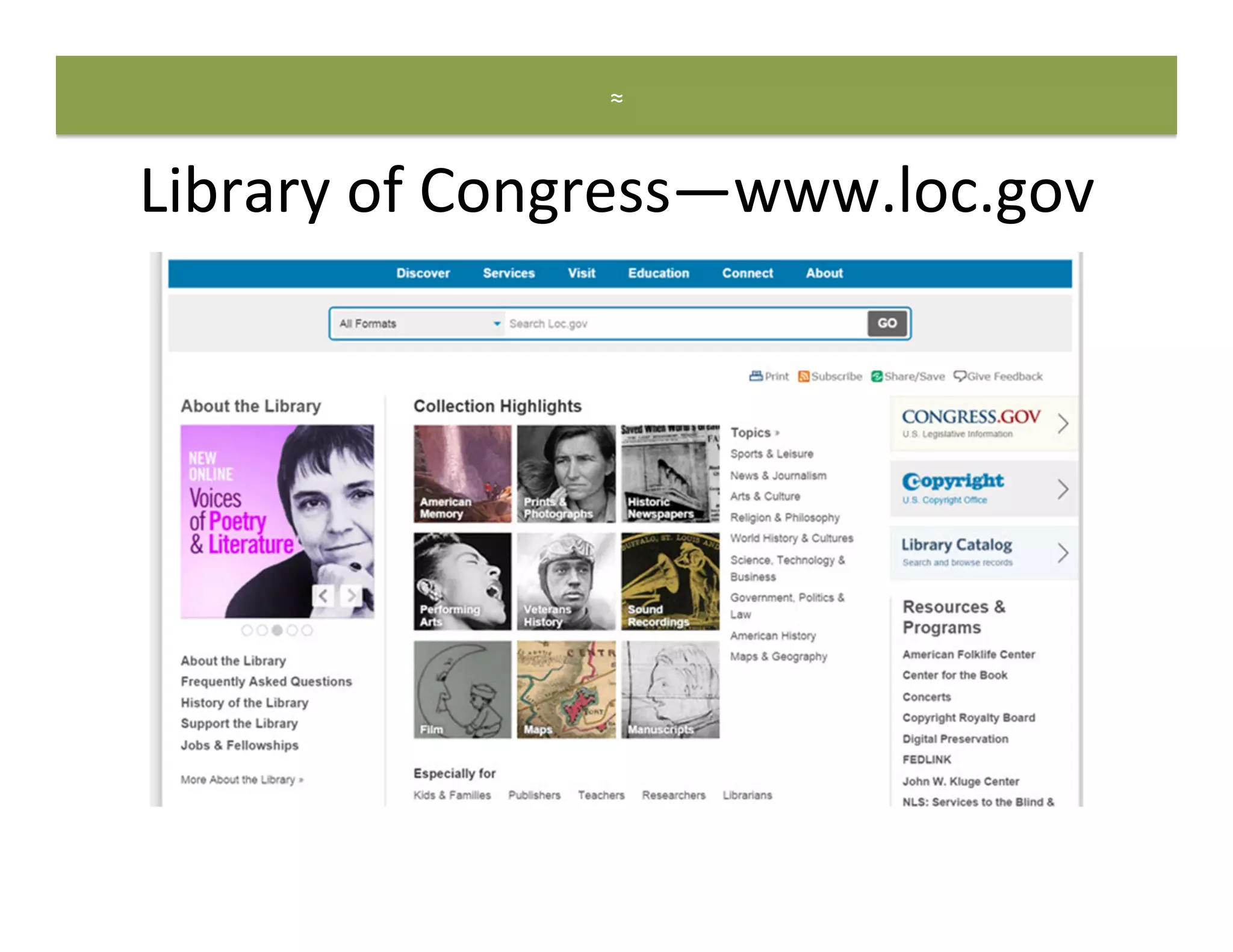 ≈	
  
Library	
  of	
  Congress—www.loc.gov	
  
 