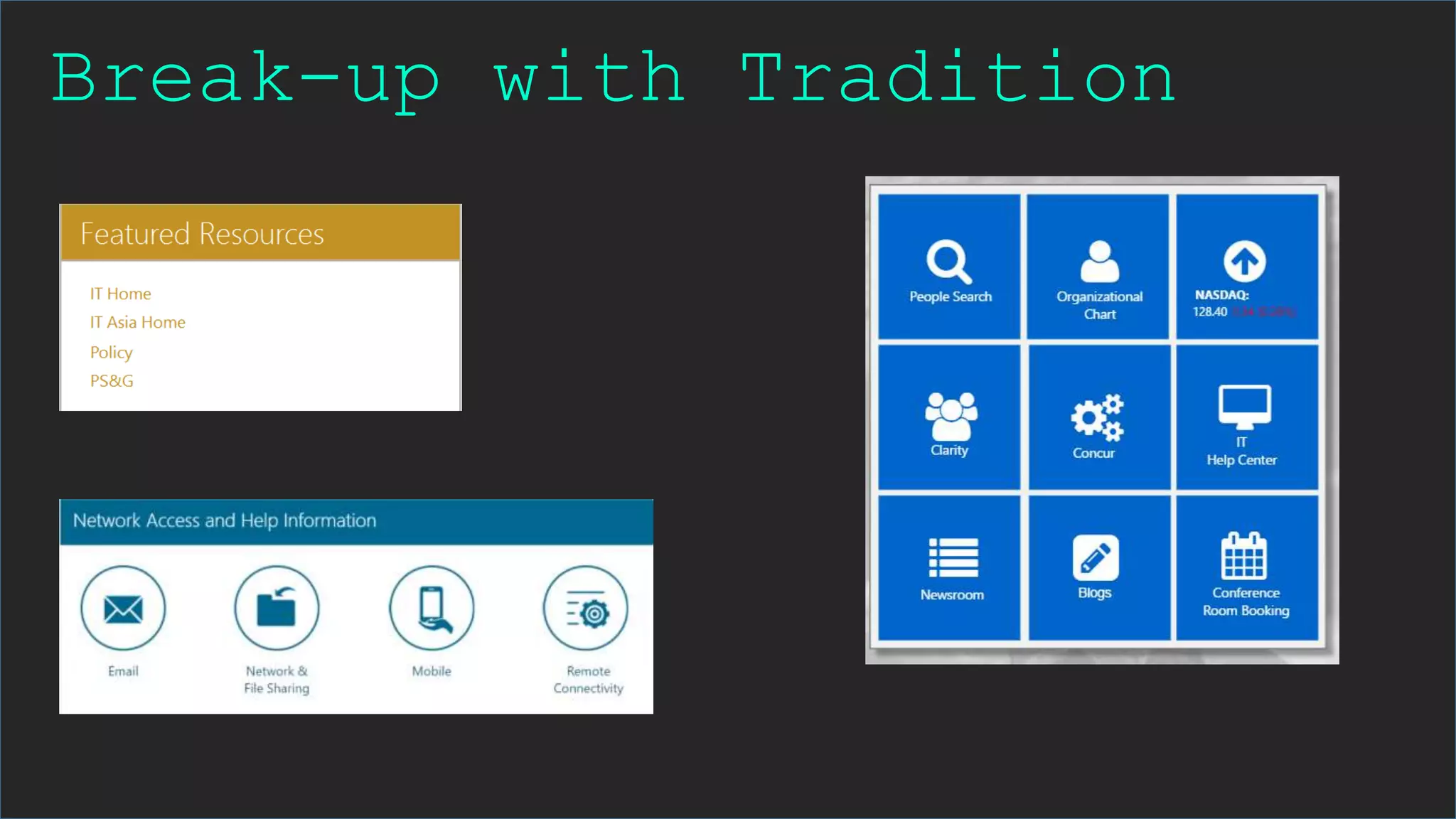 Break-up with Tradition
 