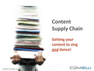 Content
                                 Supply Chain
                                 Getting your
                                 content to sing
                                 and dance!



© COPYRIGHT 2012, COMBLU, INC.
 