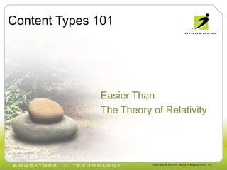 Content Types 101




              Easier Than
              The Theory of Relativity
 
