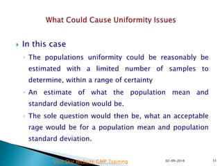 Sample Uniformity Content Uniformity and Blend Uniformity : Why FDA Withdrew the 2002 ...