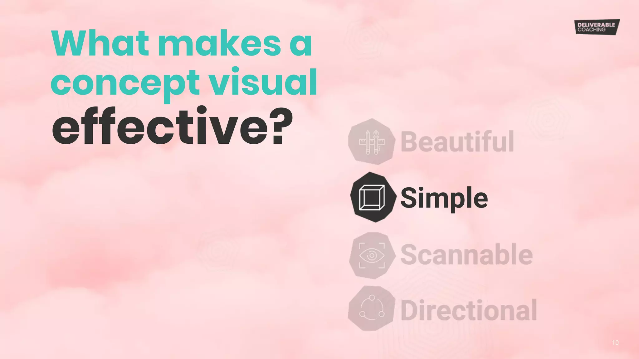 What makes a
concept visual
10
effective?
Simple
 