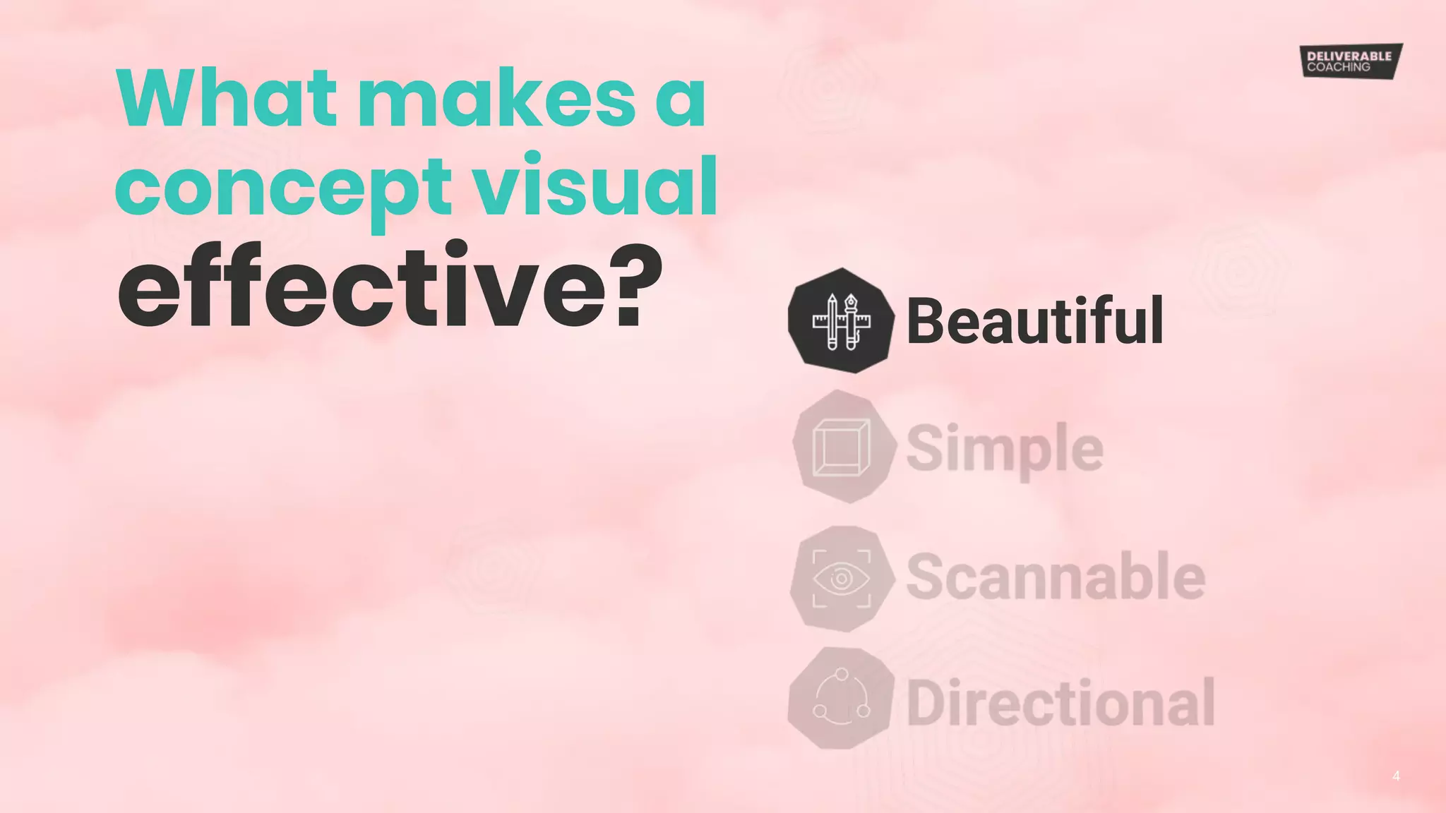 What makes a
concept visual
4
Beautifuleffective?
 